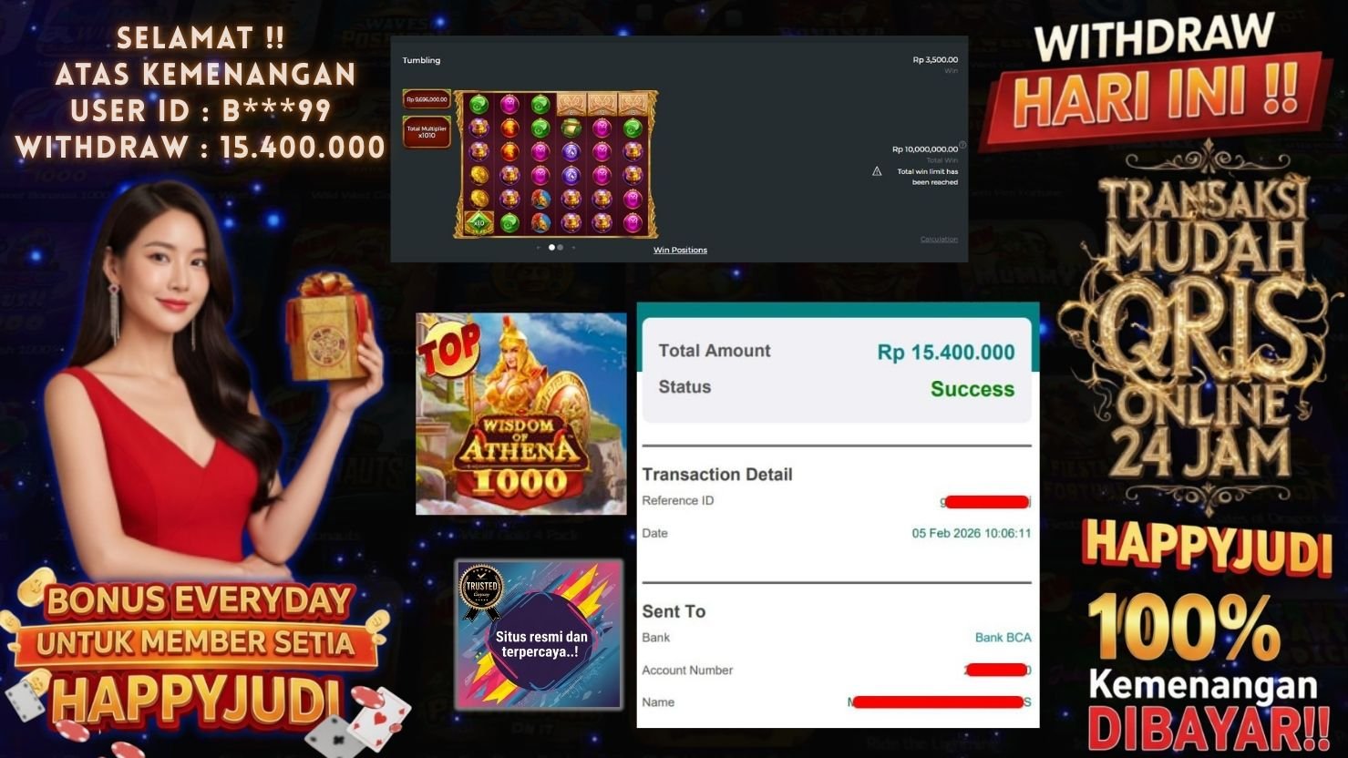 HAPPYJUDI JACKPOT SLOT WISDOM OF ATHENA 1000